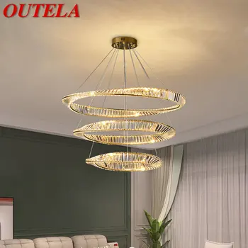 OUTELA Súčasného Crystal Závesné LED Svietidlá Luxusné Tvorivé Kolo Krúžky Luster Lampa Výzdoba Domov Pre bývanie, Jedáleň