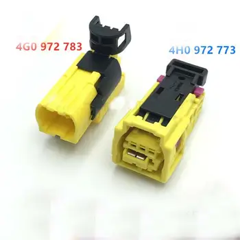 4H0 972 773 Auto Strane Bezpečnosť Kolízie Snímača Konektor 3-Pin Žltý Konektor Zapojenie Vedenia 4G0 972 783