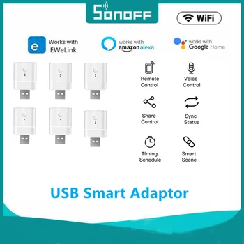 SONOFF Micro 5V Bezdrôtový USB Adaptér Smart Wifi USB Napájací Adaptér Prepínač Smart Home Auto Pracuje s eWeLink Alexa Domovská stránka Google