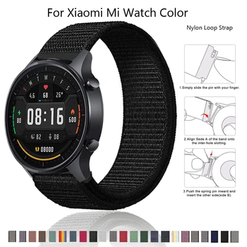 Nylon Slučky Popruh pre Xiao MI Watch Color 2 Kapela Wristbelts Šport Náramok pre TicWatch Pro 3 GPS GTX 2020 2021 S2 E2