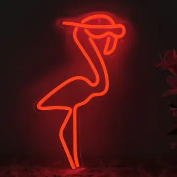 Červená Flamingo Roztomilý Zvierat LED, Neónové Svetlo, Prihláste sa Akryl Neónový nápis USB Pre Domáce Spálňa Svadobné Wall Art Decor Visí Nočné Osvetlenie