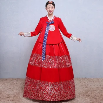 High-end Hanbok Tradičné Svadobné Šaty Vyšívané Kvety kórejský Šaty Žena kórejský Súd Vykonať Národný Tanec