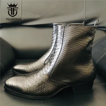 Prispôsobený luxusné Serpentíny skutočné cowhide kožené Mužov Šaty ukázal prst Topánky new Slim fit dizajnér kožené topánky značky