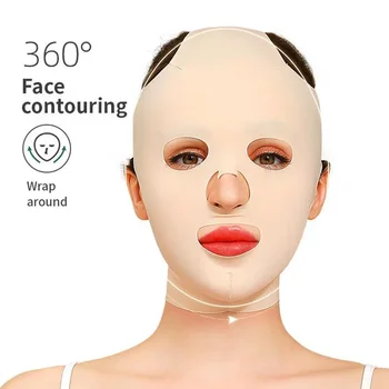 Vysoko-kvalitný Spánok Face-lift Obväz Priedušná Krása Ženy Anti Chudnutie Výťah Plný Obväz V Tvár Tvar Masky na Spanie