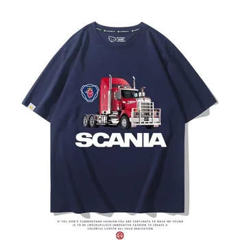 Scania auto voľné ťažké vodič kamiónu-krátke rukávy T-shirt pánske oblečenie z čistej bavlny trendy