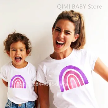 1pc Rainbow, Tričko Rodiny Zodpovedajúce Oblečenie Rainbow Detské Tričko Dievčatá Chlapci Maminku a Mňa Oblečenie Tlač Módne 2020 Lete