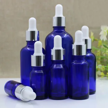 5ml10ml15ml20ml30ml50ml100ml modré sklenené fľaše kvapkadla veko esenciálny olej vzorky toner vlhkosti emulzia emulzia kozmetické balenia