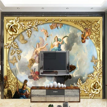 wellyu abstraktných de parede para quarto Vlastné tapetu Royal klasické Európskej palác olejomaľba 3D TV pozadie abstraktných tém