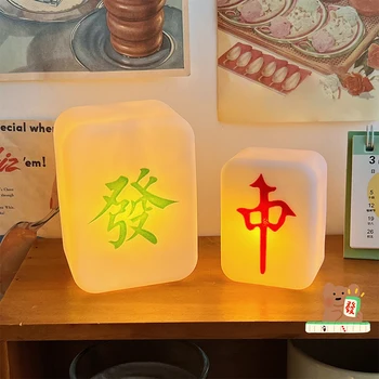 Čínsky Mahjong Nočné Svetlo Mäkké Svetlo Ochrana Očí LED Svetlo, režim Spánku LED Mahjong Kreatívneho Osvetlenia