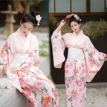 Tradičné Kimono Žien Hostiny, Tanečné Oblečenie Nový Japonský Štýl Lepšiu Kimono Župan Fotografie Fotografovanie Selfie Oblečenie