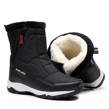 Pánske zimné topánky 2023 nové zahustiť kožušiny teplé zimné topánky mužov čižmy muž non-slip outdoorové topánky muž