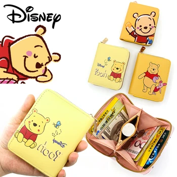 Disney Winnie Mince Kabelku Anime Ženy Peňaženky Taška Držiteľa Karty ID Úverové Držiteľ Vrecko Deti Mince Peňaženky Kľúč, Držiak na Slúchadlá Taška