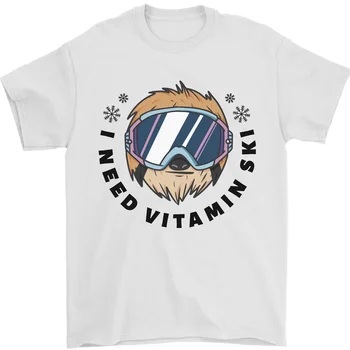 Vitamín Lyžiarske Zábavné Lyžiarske Lenivosť T-Tričko 100% Bavlna