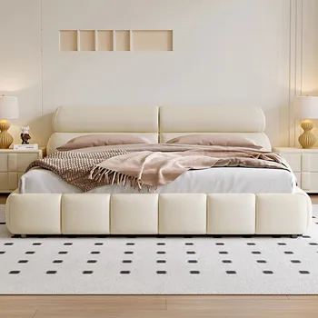 Výrobok je možné prispôsobiť.Francúzsky krém vietor technológie handričkou posteľ moderné jednoduchá manželská posteľ luxusné moderné dievčatá pobyt
